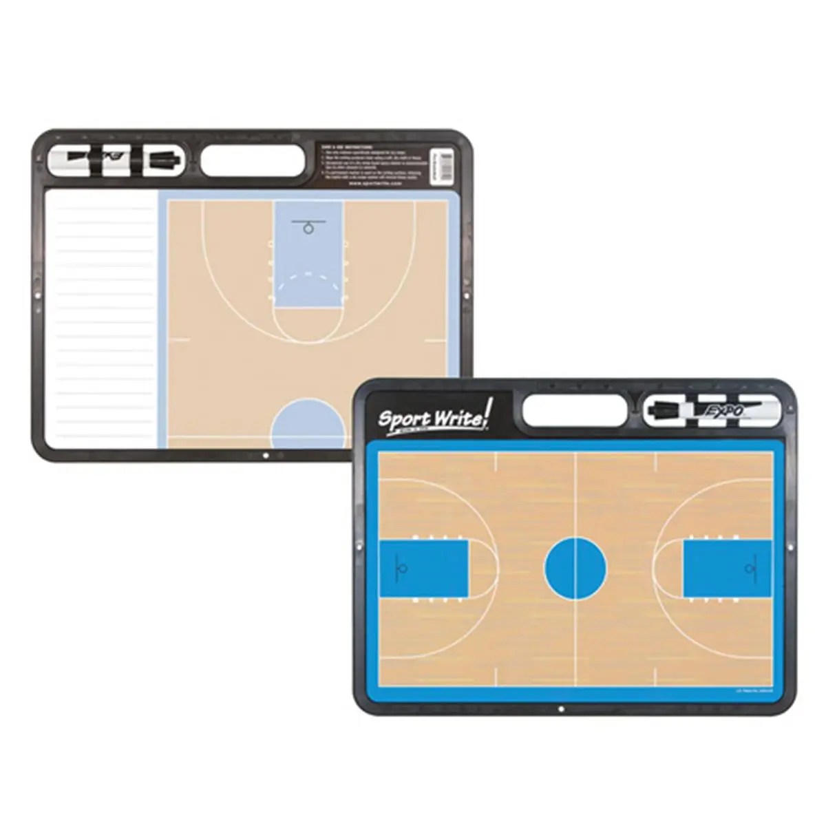 Sport Write Pro Basketball Dry-Erase Board, 12.5" x 16.5" Double-Sided Strategy Clipboard with Full and Half Court Layouts, Includes Premium Marker and Sturdy Clip, 12 1/2"H X 16 1/2"W, Premium Dry Erase Marker, Team View, Large Size, Court Layout, Team S