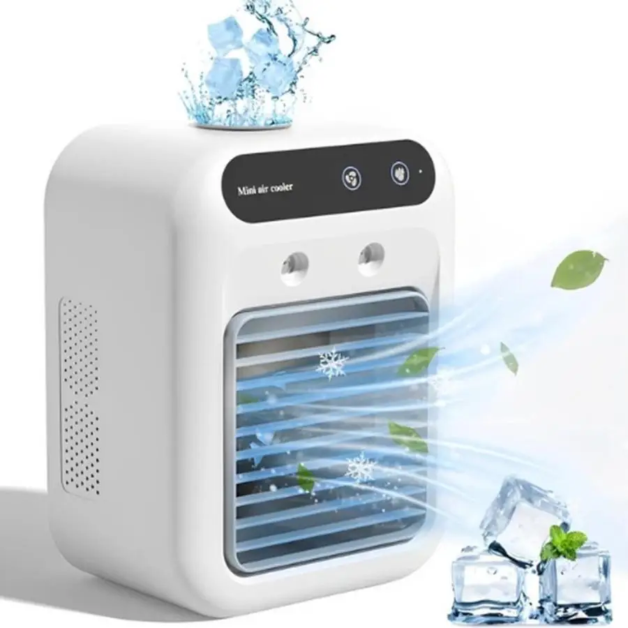 Portable Air Cooler Fan, Multifunctional Air Conditioner Air Cooler Fan, Household Double Spray Water Cooling Fan for Room Office Car