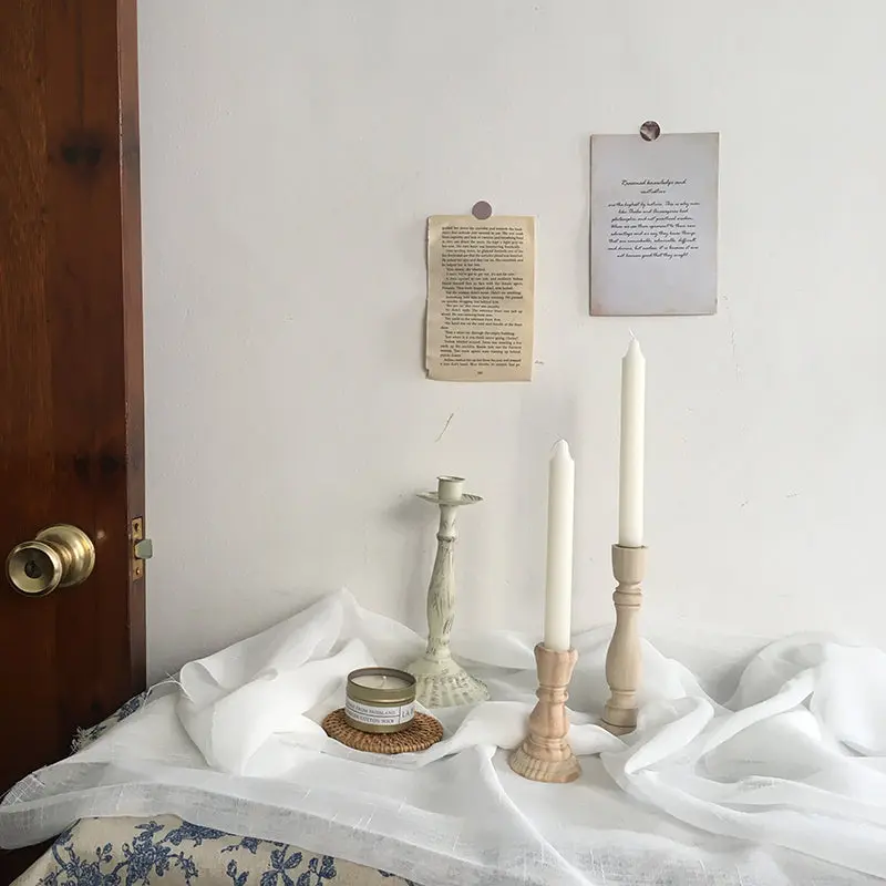 Unpainted Wooden Candle Holder | Vintage Taper Candlestick for Weddings, Events & Home Decor