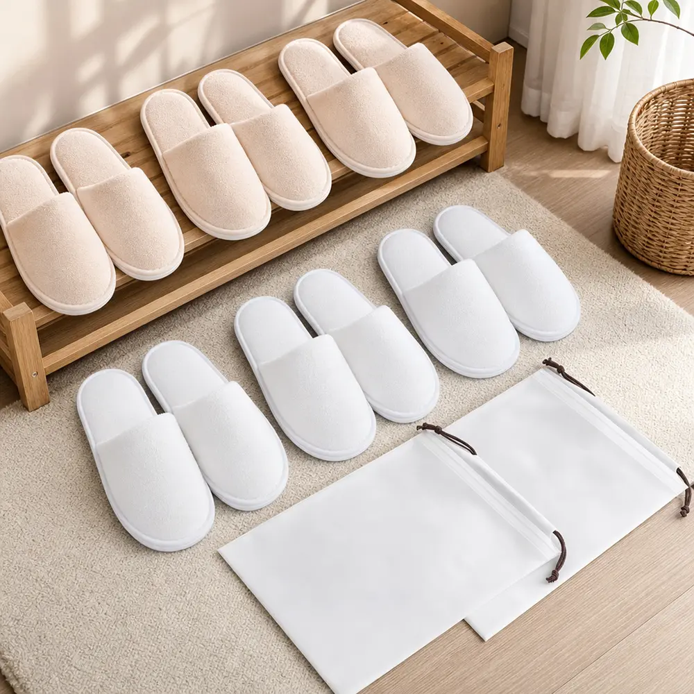 6 Pairs Disposable Slippers Non Slip Washable for Guest Hotel Travel, Soft Sole Reusable Washable, Non-Slip Textured Bottom, Perfect for Home, Spa, Airplane and Guests