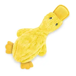 Best Pet Supplies Crinkle Dog Toy, Cute No Stuffing Duck with Soft Squeaker, Fun for Indoor Puppies and Senior Pups, Plush No Mess Chew and Play