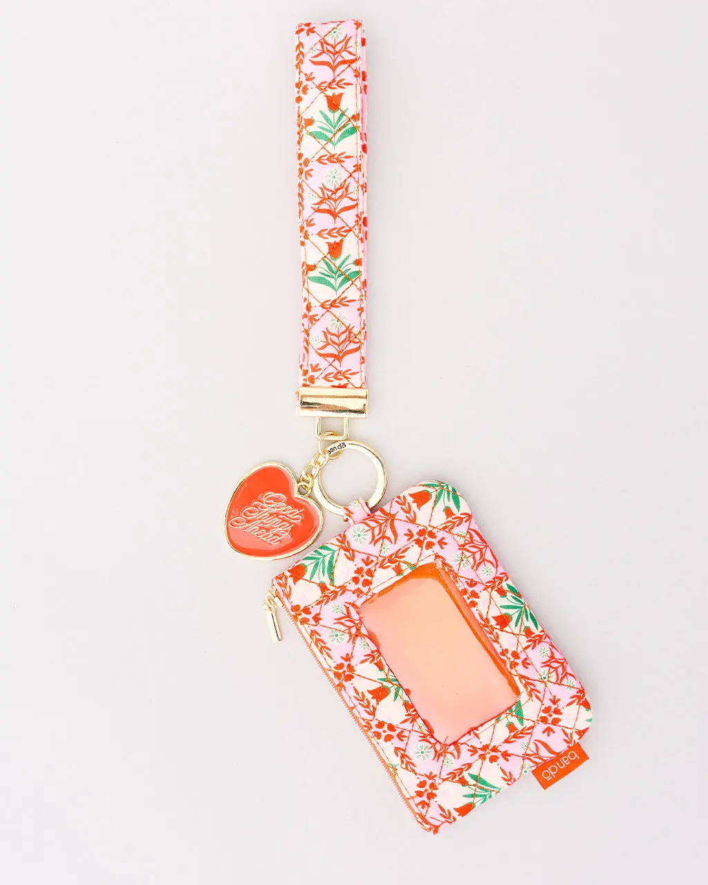 Lanyard Keychain - Pink Tile Floral