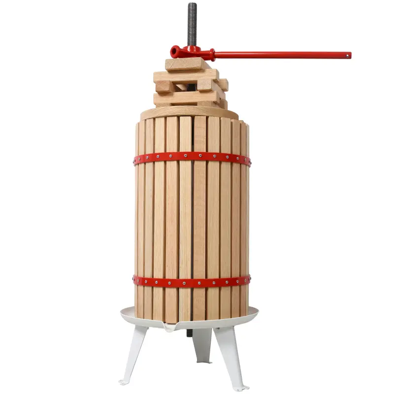 Fruit Wine Press - 100% Nature Apple&Grape&Berries Crusher Manual Juice Maker for Kitchen, Solid Wood Basket with 8 Blocks Cider Heavy Duty Wine Making Press (7.9 Gallon) Sturdy Wooden