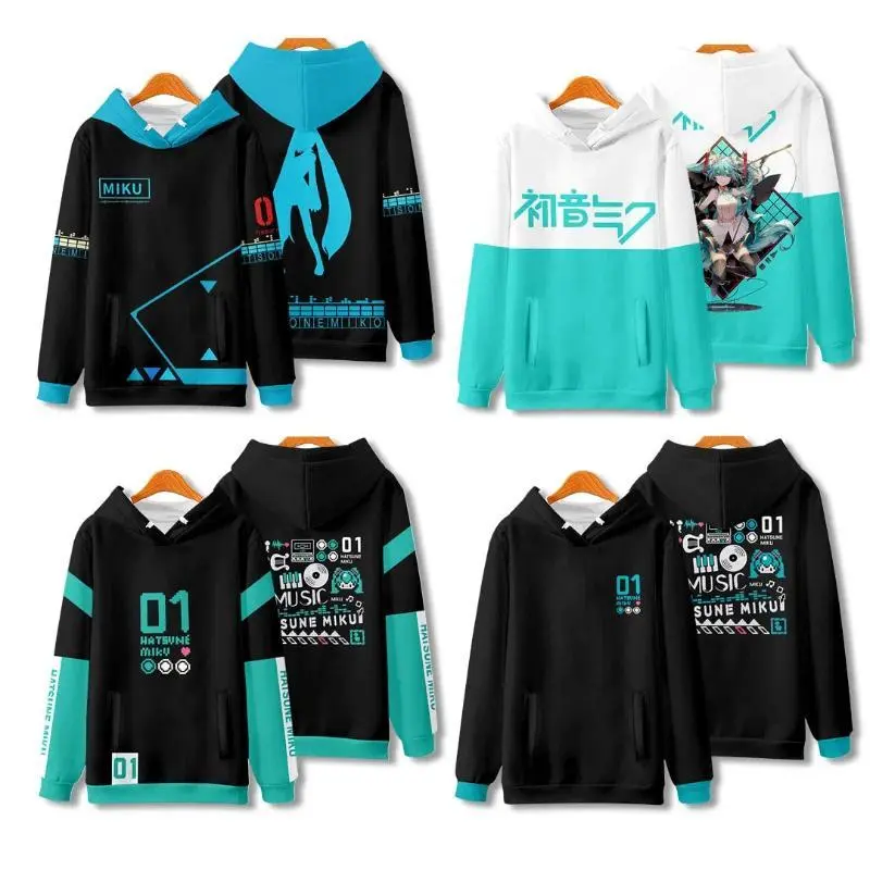 Kawaii Anime Hatsune Miku Anime Characters Winter 3D Printed Zipper Cardigan Hooded Sweatshirt Friend Surprise Birthday Gifts