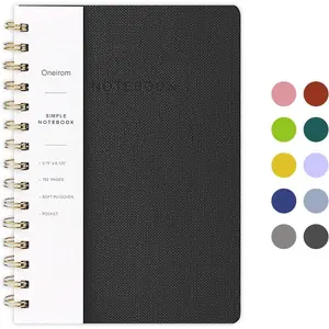 6.10" x 8.19" College Ruled Journal with Inner Pockets and 160 Pages,PU Cover Business Journal, TwinWire Binding Notebook Perfect for Office  School Supplies