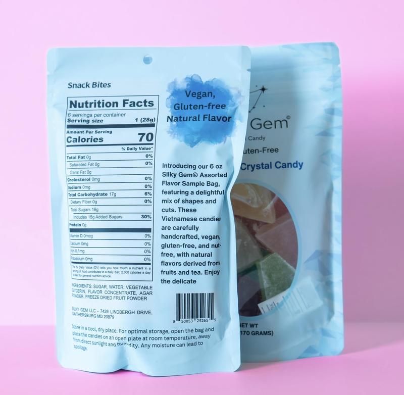 Silky Gem Sour Bites – Mini Crystal Candy with Pixie Sour Sparkle – Crunchy Outside, Soft Inside – Tangy & Sweet Treat – Vegan, Gluten-Free, Nut-Free – Christmas candy 6 oz Bag