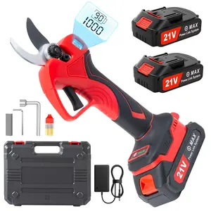 Valentine's Day Gifts- Mugarden 2026 21V Cordless Electric Pruning Shears – 46mm Heavy-Duty Tree Branch Cutter with LED Display, 2 Batteries, Sharpener & Full Tool Kit