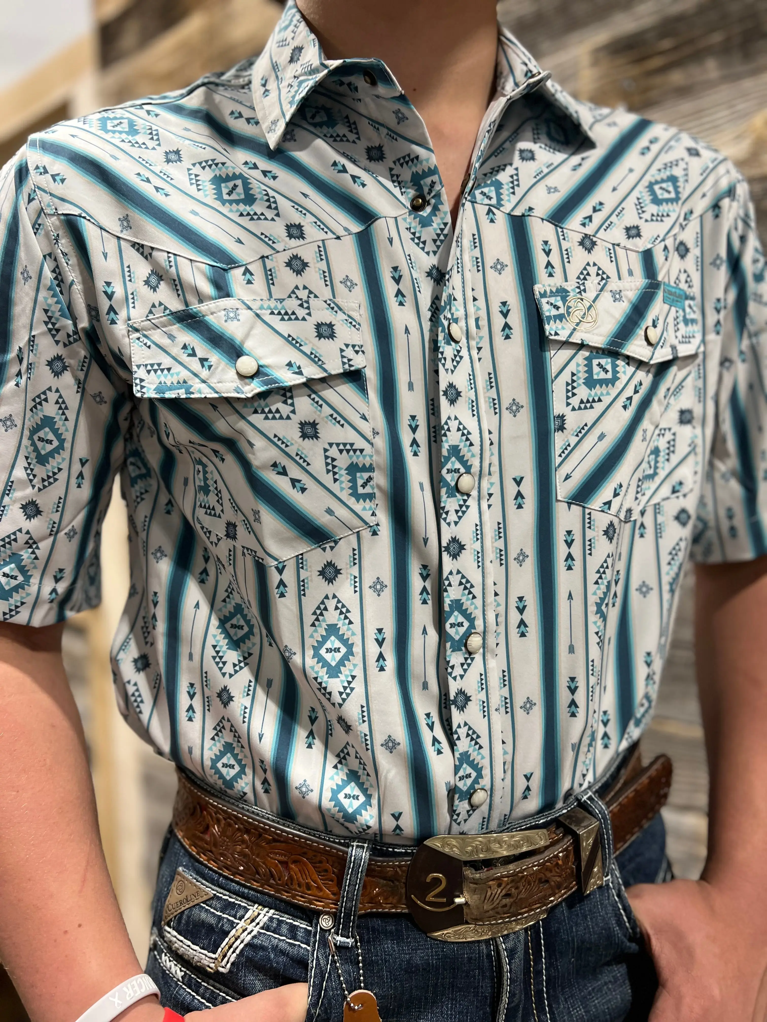 Men's Cowboy Tech Short Sleeve Pearl Snap - SKCL2023140 140