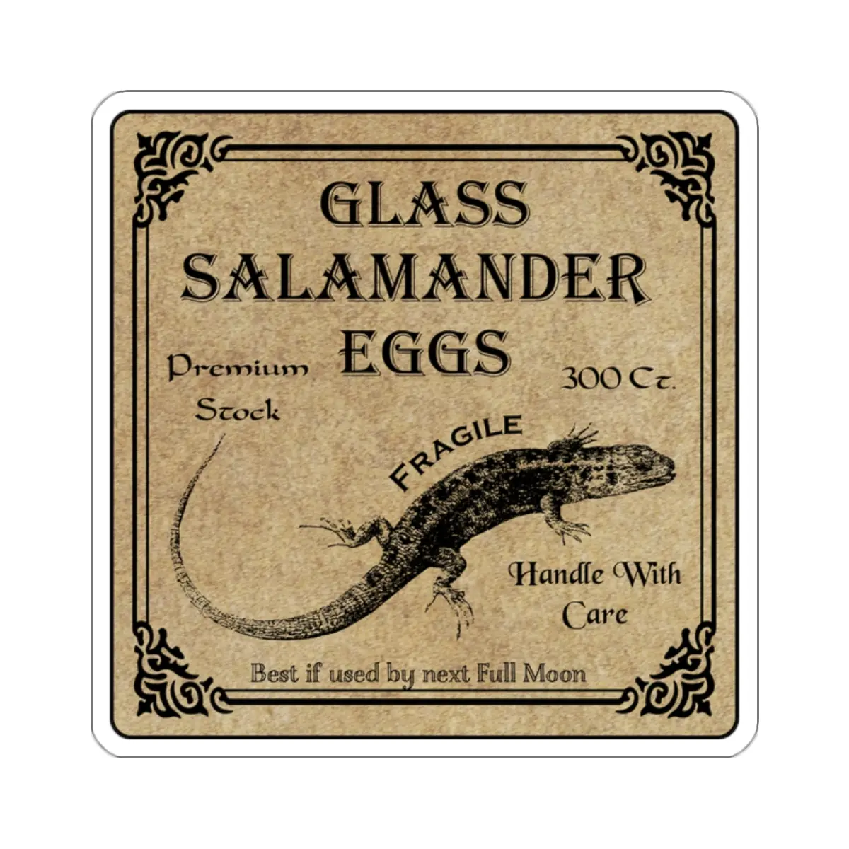 Glass Salamander Eggs Apothecary Label