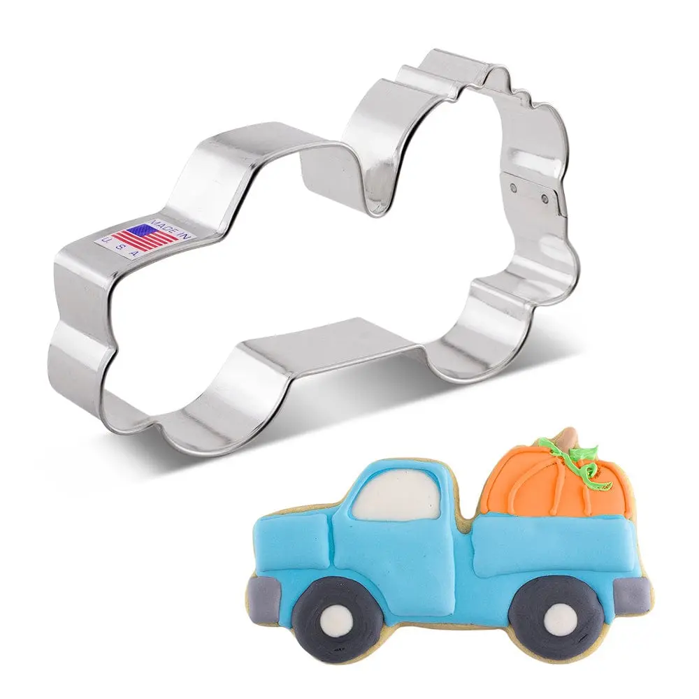 Harvest Truck with Pumpkin Cookie Cutter 5" x 3"