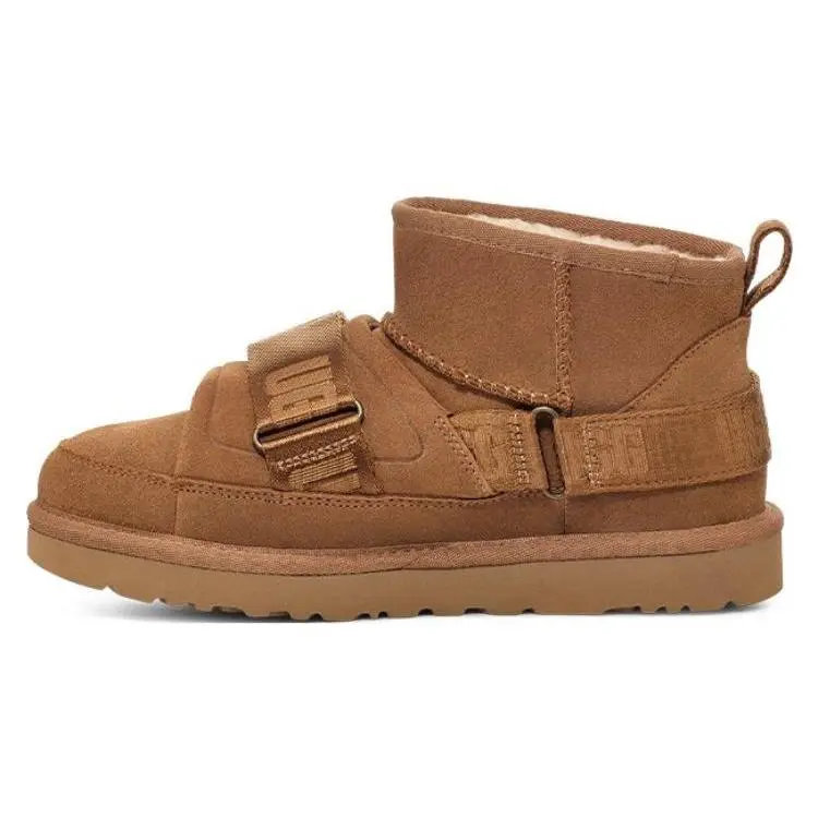 Women's UGG Classic Ultra Mini Ankle Shoe - Chestnut Suede Footwear with Fleece Lining for Warmth, Comfort