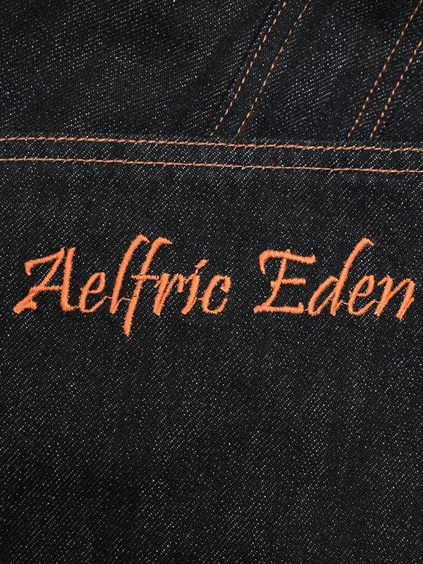 AELFRIC EDEN Super Baggy Jeans Plaid Patchwork Big Pocket Denim Trousers Unisex Vintage Pants Casual Style