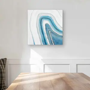 212 MAIN 16x16 in. Lightweight Aluminum Metal Wall Art, Modern Abstract Design Geode-Shape Minerals Print, Home Decor & Gift