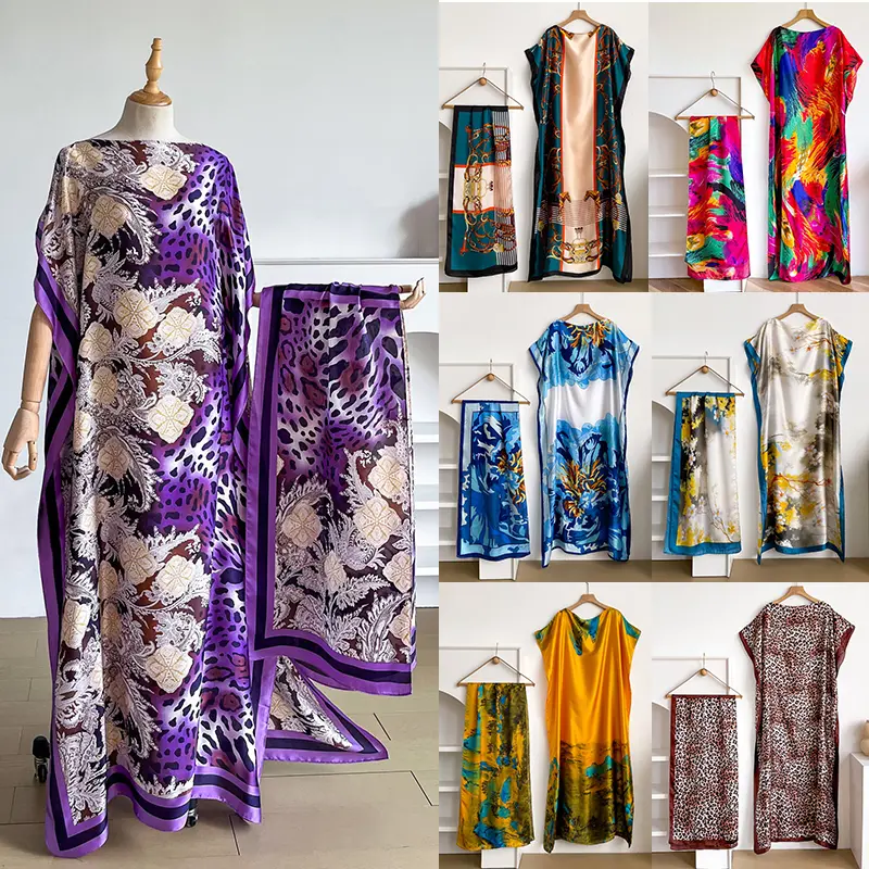 Women's Boho Floral Print Long Scarf & Khimar, Casual Soft Shawl for Daily Sports & Outdoor Wear