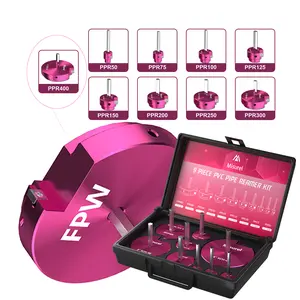 9-Piece PVC Pipe Reamer Kit -Carbide Insert & Stainless Steel Quick Disconnect,Ideal for Home Renovation, Plumbing Drill Tool Box Cutting Hardware Pvc Pipe Cutter Pipe Threading Tool