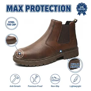 Protective Work Shoes Unisex Chef Safety Shoe Waterproof Splash-Proof Smash-Proof Puncture-Proof Breathable Anti-Slip Durable Outdoor
