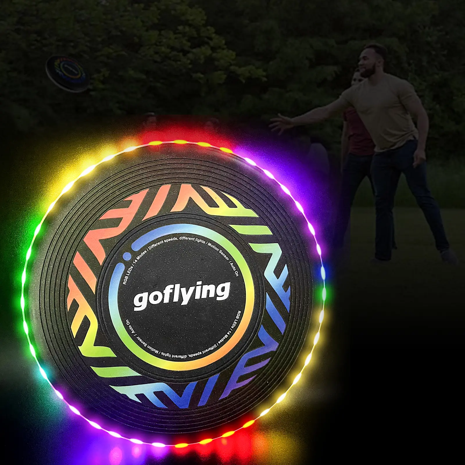 Light Up Flying Disc, RGB or 9 Colors Changing w/c Speed Sensor, Adjustable Brightness, 9Hrs Playtime, Nighttime Activities Game Toy Gift for Family Fun, Beach Parties,  #disc golf #frisbee #frisbee golf discgolf frisbeegolf