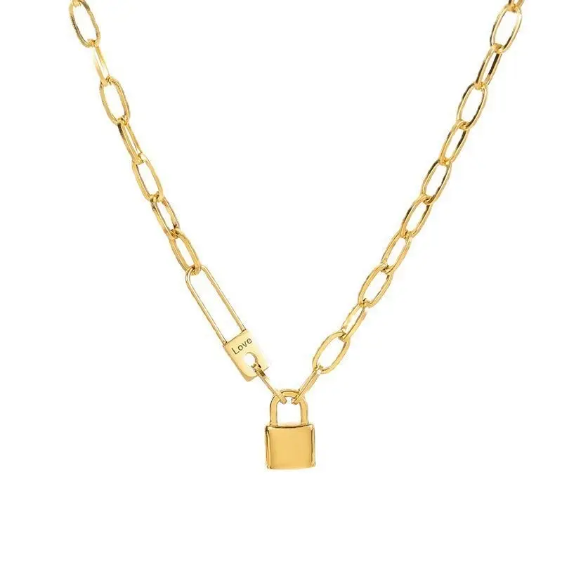 Dainty Gold Lock Necklace for Women Non Tarnish Minimalist Pendant Everyday Layering Jewelry