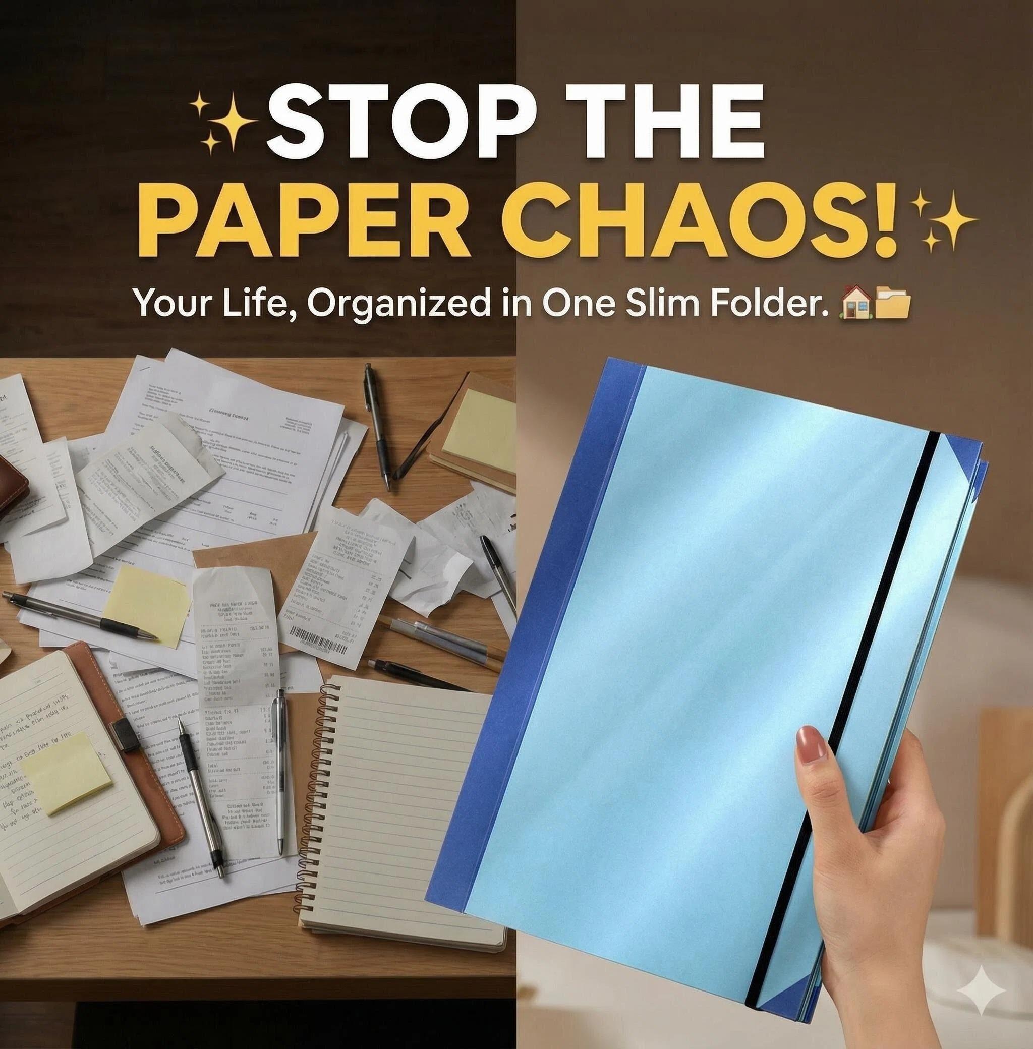 Ultimate Edition Accordion File Organizer Manila Pocket Document Folder for Passports, Birth Certificates & Important Papers, Office & Home Storage