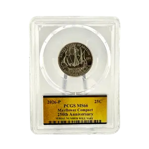 2026-P Mayflower Compact Quarter - PCGS MS66 Gold 250th Ann. Label