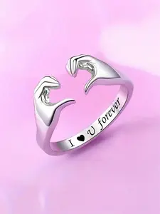 1 PC Charm Heart Signet Ring For Women For Engagement Party Jewelry Valentine's Day Gift