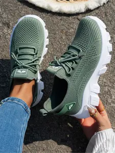 Women's Breathable Knit Lightweight Comfortable for Outdoor Jogging Running Sneakers Knitted Running Shoes