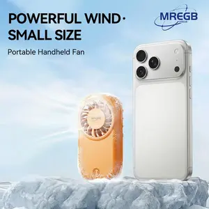 MREGB 2026 Mini Handheld Fan, Ultra Slim Portable USB Rechargeable Fan with Strong Airflow, Pocket Size Personal Cooling Fan for Travel, Outdoor, Office & Summer