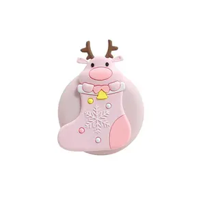 Cartoon Reindeer Design Hair Comb with Mirror, 2 Counts/set Portable Folding Hair Brush, Heatless Styling Tool for Travel and Home Use