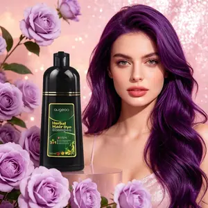 AUGEAS 500ML Set of 1 Purple Hair Dye Shampo0, A 3-In-1Solution for Both Men And Women to CoverGray Hair Quickly. Herbal Ingredients ProvideColor in Minutes, Ensuring a Half Long-LastingEffect That Is Safe And Easy to Apply- Younger and energetic