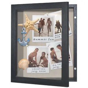Front Loading Shadow Box Frame | Display Case for Keepsakes | Wall Art Decor