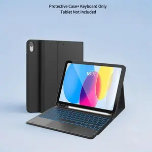 For iPad 11th 10th Generation Case with Keyboard   Backlit Wireless Detachable Folio Keyboard Cover with Pencil Holder for iPad 11-inch A16 2025 10th Gen 10.9 Inch 2022(Tablet Not included)