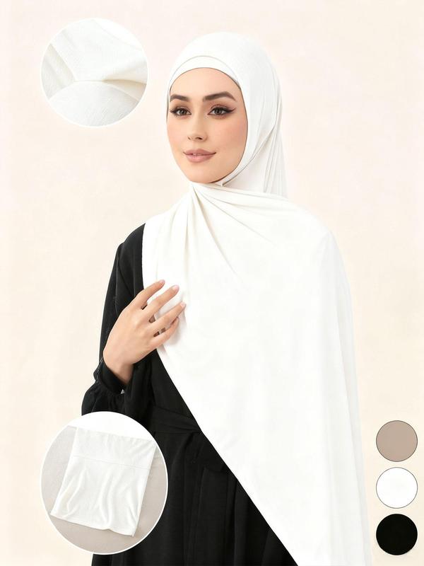 1pc Instant Jersey Hijab with Undercap, Silky Soft Breathable Fabric, Casual Plain Design, Ideal for All Seasons & Special Occasions, Tudung 1pc Instant Jersey Hijab with Undercap, Silky Soft Breathable Fabric, Casual Plain Design, Ideal for All Seasons & Special Occasions, Tudung