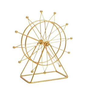 Iron Ferris Wheel Decorative Figurine, Creative Living Room Office Desktop Indoor TV Cabinet Decoration, Small Ornament for Home & Office