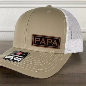 PAPA Side Leather Patch Hat Khaki