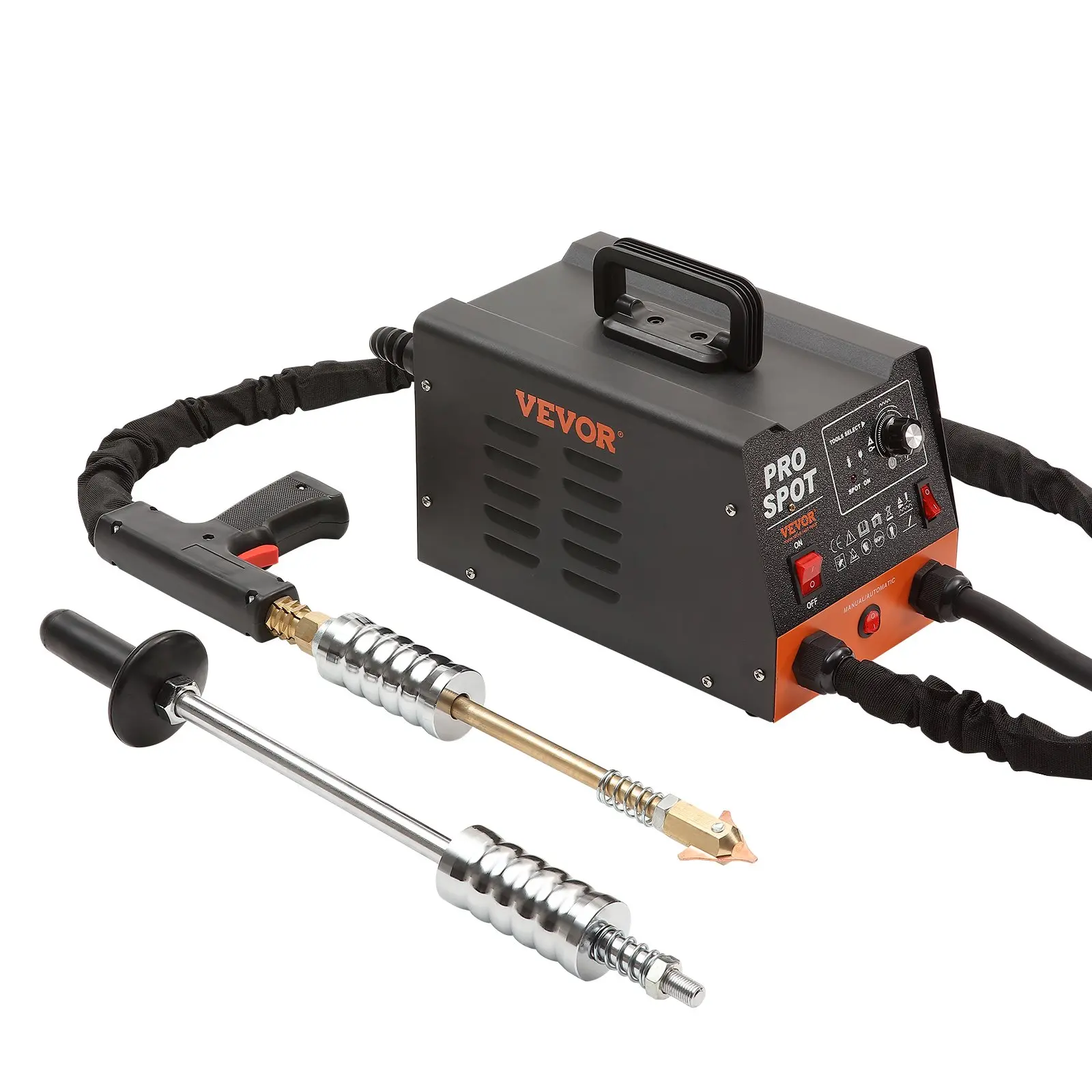 【DealsForYouDays】VEVOR Stud Welder Dent Repair Kit, 3KW Spot Welder Dent Puller with 6 Welding Modes, Auto Body Spot Welding Dent Puller Machine & 16 Types of Welding Accessories for Car, Truck, Motorcycle Dent Repair