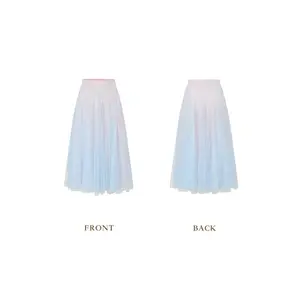 The Blue Lily Gauze Skirt - Lightweight Airy Fabric for Effortless Beauty & Graceful Movement - Perfect for Casual Elegance & Serenity Days - Blouse, Womenswear