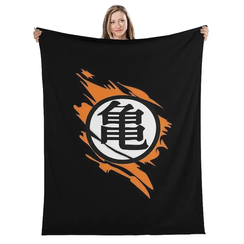DBZ Japanese Character Flannel Blanket - Wrinkle Resistant, Bold Anime Design, Action Artwork, All Seasons Soft Cozy Throw for Anime Collectors, Gamer Room, Movie Night, Birthday Gift