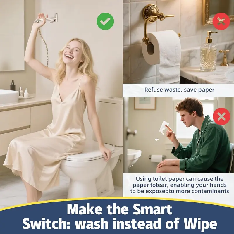 Bidet Sprayer for Toilet, Stainless Steel Bidet Sprayer Kit, Easy Install Toilet Bidet Attachment for Personal Hygiene and Cleaning, Toilet Bidet Sprayer with Bidet Hose for Feminine Wash Bidet Sprayer for Toilet, Stainless Steel Bidet Sprayer Kit, Easy Install Toilet Bidet Attachment for Personal Hygiene and Cleaning, Toilet Bidet Sprayer with Bidet Hose for Feminine Wash