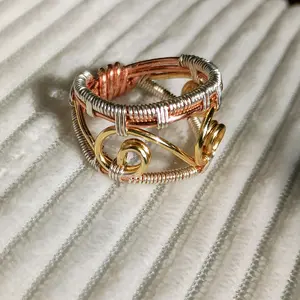 Recycled copper and aluminum wire unisex ring, beautiful design, handmade from recycled materials. Daily Birthday