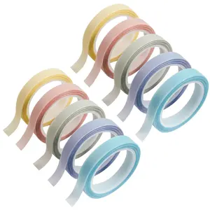 10 Rolls PET Highlighter Tape, 0.23inch x 16.4ft Colored Clear Neon Tape Removable Highlighters for Students Teachers Reading Taking Notes at Class Home Office(Morandi 5 Colors)