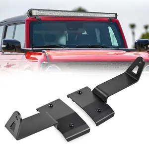 Nilight 2PCS 50” Straight LED Light Bar Mounting Bracket Over-Windshield Mount Kit for 2021 2022 2023 2024 2025 2026 Ford Bronco 2/4 Door Black(1 Pair)