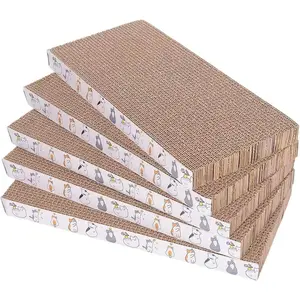 5 Packs cat Scratcher Toys Reversible Scratching Post Board for Indoor Cats Cardboard pad Sleep Play and Grind Claws