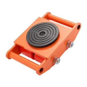 6 Ton/13200 LBS Machinery Skates, Heavy Duty Steel Moving Skate Dolly with 4 PU Wheels & 360° Rotation Disc, Machine Equipment Roller for Warehouse, Factory, Workshop