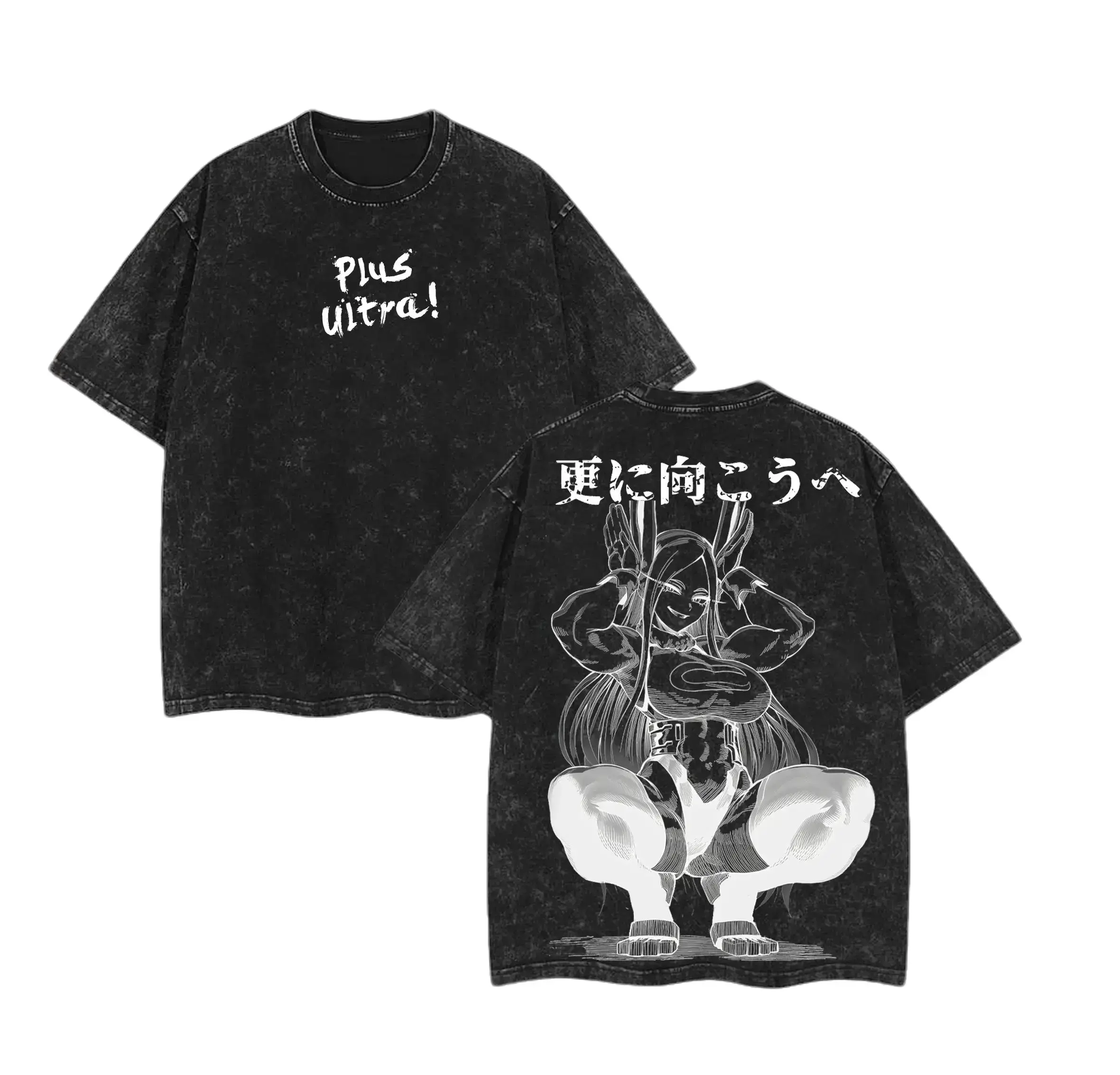 Mirko My Hero Academia Anime Double Printed Vintage Washed Tee Unisex Oversize Anime Manga Washed,invincible shirt Heavyweight Cotton T-shirt,Retro Otaku Aesthetic Outfit For Men Women,Vintage Washed Mirko Graphic T-shirt,men's t shirts,siah t shirt,