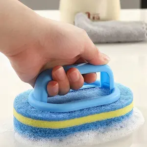 1PC Sponge Scrub Brush Multi-Purpose - Kitchen Pot Scrubber, Bathtub Cleaner, Floor Scrubbing Brush | Thick Multi-Layer Non-Scratch Cleaning Brush