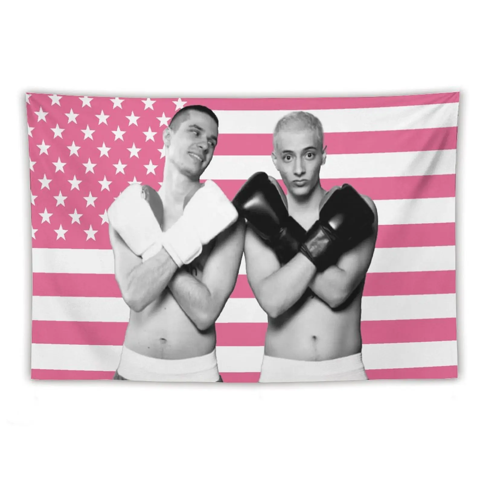 Hamzah and Martin Print Wall Tapestry, Light Peach Decorative Design, 40x30in (102x76cm) - College Dorm Home Decor Gift