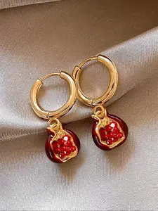 Elegant Rhinestone Earrings for Women, Spring Summer Fashion Jewelry, Perfect for Vacation Parties & Dancing, High-End Glass Inlay Design, Fruit Veggie Earrings