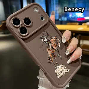 Phone Case for iPhone 17 Pro Max 16 15 14 Plus 13 12 Mini 11 XR X XS Air E Cowboy's Wild Ride Pattern Full Lens Protector Rugged Durable Soft TPU Cover Gift