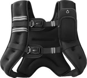 Weighted Vest, 16lb Weight Vest with Two Adjustment Straps for Men Women, Weight Vests with Reflective Stripe for Strength Training, Running, Jogging, Walking