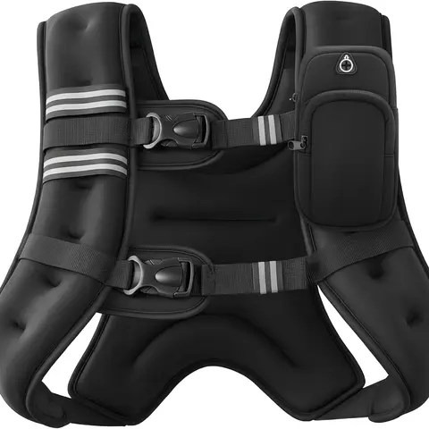 Weighted Vest, 12lb / 16lb Weight Vest with Two Adjustment Straps for Men Women, Weight Vests with Reflective Stripe for Strength Training, Running, Jogging, Walking